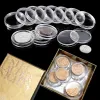 Sets 10/25/50/100pcs 1933mm Transparent Coin Cases Holder Coin Collecting Box Case Round Storage Box Coins Protection Box Container Curtain