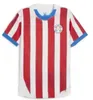 2024 Paraguay Soccer Jersey 2025 Copa America Camisetas de Futbol Home Away Football Shirt 24 25 Home Red White Away Dark Blue Football Shirts Men Kids Kit Top Size