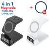 Opladers 4 op 1 30W magnetische draadloze lader Standarmklok snellaadstation voor iPhone 15 14 13 12 Apple Watch 8 7 AirProds Pro