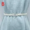 Waist Chain Belts Womens Pearl Waist Chain Korean Edition Water Diamond Pearl Decoration Belt Fashionable and Sweet Elegant Dress Elastic Belt