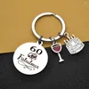 Keychains 60e anniversaire Keychain Happy Ring Gift with Black Jewelry Box Hommes Men Anniversaire de mariage ou