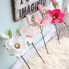 Fleurs décoratives 37 cm de la soie artificielle Branche blanche orchidée fausse plantes magnolia pour la maison de salon de fête de mariage décoration de table