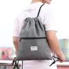 Drawstring Fashion Women Men Backpack School Waterproof Zipper Bundle Rope Sports Storage Pocket Travel Rucksack #0115