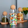 Vaser transparent glas smaksättningsmatlagring container plast kök kylskåp multigrain förvaring tekanna tank förseglade burkar