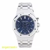 Ladies AP Wrist Watch Oak Royal 26320 Automático Mechanical Menical Watch Diâmetros 41mm Dial azul profundo com grande discagem decorativa xadrez descontinuado