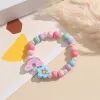 Strängar Popcorn Bead Sweet Armband för barn Kvinnor Söt moln Rainbow Pendant Kids Girls Charm Wish Armband