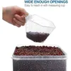 Garrafas de armazenamento 10 Pacote Organização de despensa de cozinha de plástico de plástico ideal para açúcar de farinha - vasilhas sem bpa com rótulos