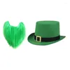 Boina divertida barba irlandesa shamrock chapéu verde duetaun perfeito para festas e reuniões