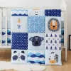 Uppsättningar CRIB Baby Trunds Soft Quilt Cot Clefer Woodland Animal Nursery Polyester Bedding Kast filt 84x107cm