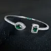 Ensembles 4pcs pack argent couleur mariée bijoux ensemble halo fiançailles anneau ronde d'oreille de goujon pour cadeau de mariage j6943
