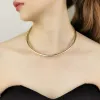 Halsband enkla kopparchoker halsband runt chunky metall krage mormor maxi smycken för kvinnor guld färg mode tillbehör manilai