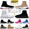 Original Basketballschuhe Designer Männer lässige Schuhe Frauen Speed Trainer Socken Stiefel Geschwindigkeiten Läufer Sneaker Strick Frauen, der dreifache schwarze weiße rote Spitzensport spazieren geht