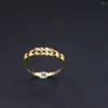 Pierścienie klastra czyste 18 -karatowe żółte złoto pierścionek dla kobiet prawdziwy solidny zaręczyny Zatrudnienie serca AU750 US 5.75 Prezent