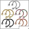 Nose Rings Studs Nose Rings Studs Fashion Stainless Steel Horseshoe Fake Ring C Clip Lip Piercing Stud Hoop For Women Men 6/8/10Mm D Dh5Ef