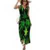 Casual Dresses Leaf Dress Streetwear Boho Beach Long Female Vintage Custom Maxi Birthday Present