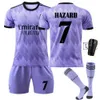 Soccer Jerseys Men's Tracksuits 2223 Real Madrid Stadium Away Purple No.9 Benzema Football Shirt Commémorative Edition 10 Modric Set