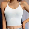 Yoga Outfit Deep V Beauty Back Top Ladies Camisole Slim Fit Sexy Stretch Push Up Bra With Chest Pads Short Tube V-Neck Tops