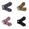 Helt ny design faux päls stil ug handske för män kvinnor vinter utomhus varma fem fingrar konstgjorda läderhandskar grossist s