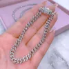 Iced Out Hiphop Men Cuban Link Chain 6mm 925 Sterling Silver Jewelry with VVS Moissanite Cuabn Necklace
