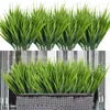 Dekorative Blumen 1/2pcs Künstliche Pflanzen Gras Plastik Plastik Grüner Weizen für Hausgarten Tisch Dekor Hochzeitsfeier Dekoration gefälscht