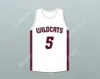 カスタム任意の名前番号メンズユース/キッズパトリックマホメス5ホワイトハウス高校ワイルドキャッツホワイトバスケットボールジャージー1トップステッチS-6XL