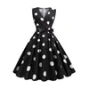 Casual Dresses Sleeveless V Neck For Women 2024 Elegant Plus Size Polka Dot Midi Bridesmaid Cocktail Party Dress With Belt