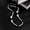 Necklaces Punk Lucky Dice White/Black Beads Choker Necklace Men Trendy Short Imitation Pearl Beaded Chain Neck 2023 Fashion Jewelry Collar