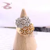 Stile classico a tre colori squisiti donne con diamanti decorazione intarsio anello di tendenza del braccialetto _ gioielli in oro e pietra