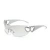 Nieuwe y2k voor dames zonnebril millennium grote frameloze een stuk zonnebril glazen