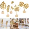 Dekorativa blommor 1pc Metal Artificial Leaf Ornament Golden Tropical Palm Home Table Decor Summer Wedding Party Decoration Fake Plant