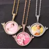 Ins Angel DIY Memory Photo Frame Pendant Men's and Women's Hip Hop Commemorative Medal Solid Zircon Necklace