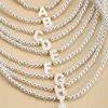 Halskettenbrief anfängliche Halskette für Frauen Imitation Perlen Name Halsbänder Verstellbarer Choker Edelstahl Verschluss Modeschmuck