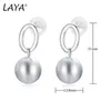 Charm Modern Jewelry 925 Silver Needle Högkvalitativ mässing Silver Color Round Ball Oval Rrop Drop Earrings For Women Girl Party Gift Y240423