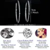 Brincos lxoen luxuros zirconia grandes aros de mulheres com cor de ouro branco brilhante brincos de argola redonda para festa de casamento