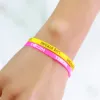 Bracelets Sports Best Friend Printed Letters Luminous Silicone Bracelets & Bangles Women Fluorescent Rubber Fitness Wristband Bracelet