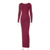 Hot Selling Women's Clothing 2024 Summer New Fashion and Sexy Backless Pleated Slim Montering Solid Color Dress F42326