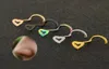 Mode rostfritt stål näsa studs hjärtform multicolor näsringar krokar piercing kropp piercings smycken4147043