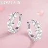 Oorbellen topverkoop 925 sterling zilveren naald oorbellen voor dames bruiloft mode hoogwaardige sieraden kristal zirkoon bloem schattig stud