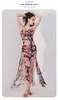 Сценическая ношение танцевального платья живота Женщины 2024 Сетчатая ремешка марля элегантная печать Восточная Шааби