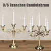 Candle Holders 3/5 Branches Vintage Antique Metal Bronze Candelabrum Retro Romantic Dinner Wedding Party Decor