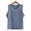 4xl Sommer Plus Size Basic Tank Top Women 2023 ICE SEILD SATIN ONECK TEES HEILESTE BOTHING TIPS Übergroße Kurvenkleidung 240419