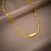 Ожерелья Dieyuuro 316L из нержавеющей стали золотой цвето