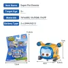 Toys Super Wings Super Donnie Press Top لتغيير ألعاب الطفل القابلة للتكديس مع الأضواء شخصيات عيد ميلاد أنيمي هدية