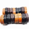 Brins mixmax 50pcs hommes bracelet en cuir bracelet bracelet bracelet vintage rétro femme unisexe bouton de presse brun noir bijoux de mode brun noir