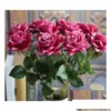 Decorative Flowers Wreaths Decorative Flowers Wreaths French Romantic Artificial Rose Flower Diy Veet Silk For Party Home Wedding Ho Dhjc8