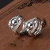 Stud Earrings Fashion Women 925 Sterling Silver With Crystal Inlaid Double Ball Ear Buckle Costume Jewelry Brincos Pendientes