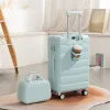Luggage New Candy Color Suitcase Multifunctional Trolley Box 24inch Small Fresh Travel Suitcase Ladies Light Luggage Universal Wheel