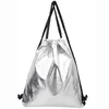 Drawstring Women Bag Backpack Ladies Waterdichte mode massief lakleer leer