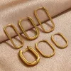 Kolczyki 6pcs Stal nierdzewna prostokąt kolczyki do ucha Odkrycia 18K PVD Złote Komponenty DIY Biżuterię Biżuterię Części Pierścień do uszu
