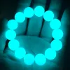 Stränge leuchtende Steinarmbänder fluoreszierende Nacht blau helles Perlenarmband leuchten im dunklen Schmuck glühende Steinknochen Pulsera Geschenke